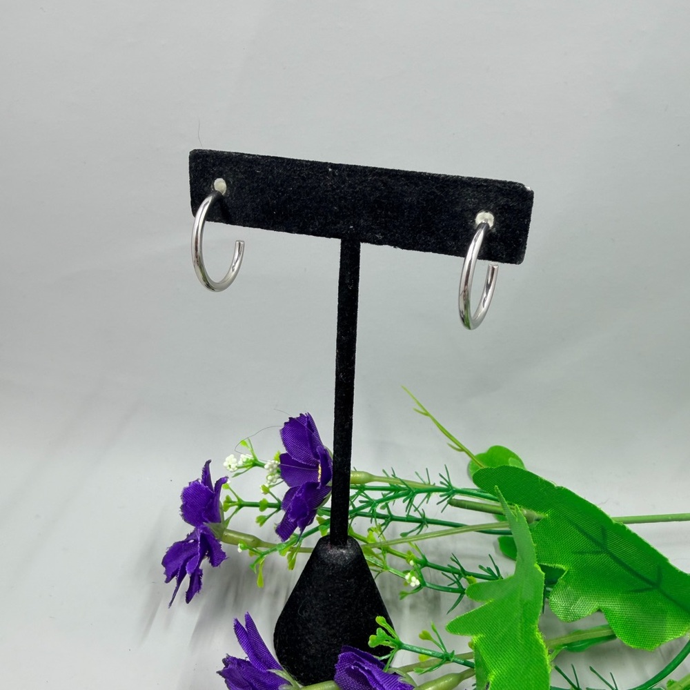 Vintage Minimalist Silver Hoop Earrings
